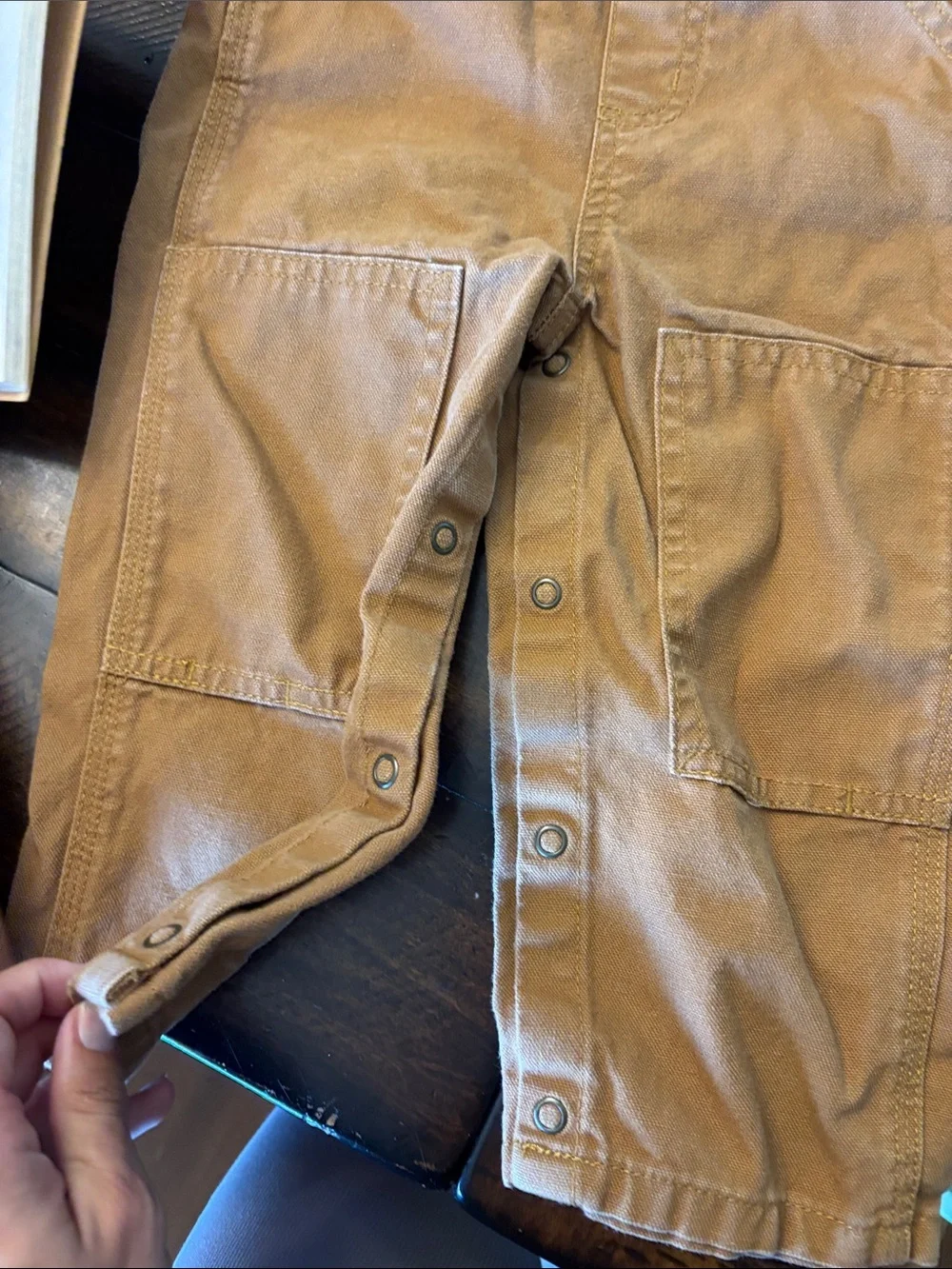 Carhartt Kids Tan Canvas Overalls with Adjustable Straps